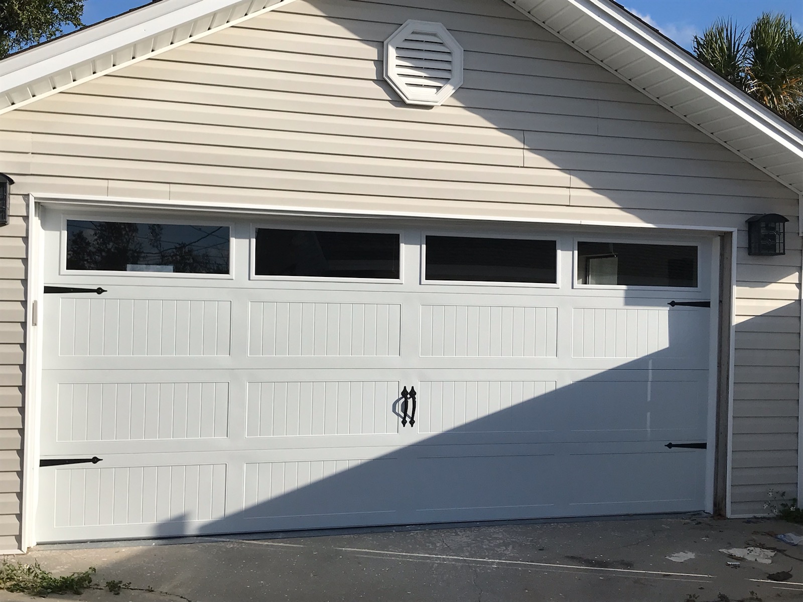 Stamped Carriage House Garage Door Installation In Andalusia Al