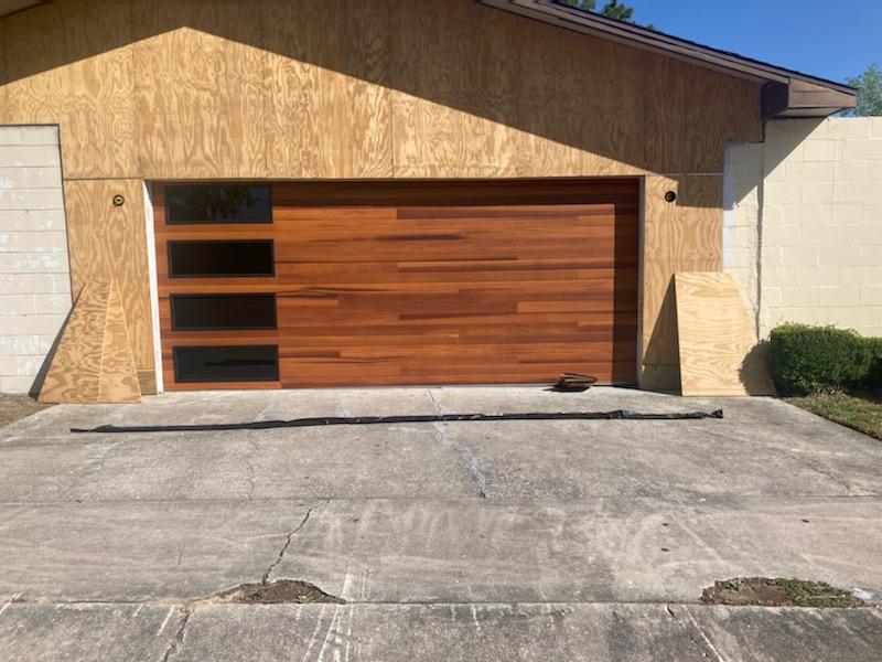 Top quality contemporary garage door installed in Pensacola